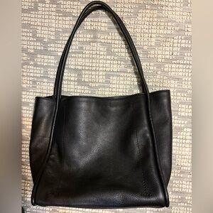 Divena Firenze Genuine Leather Black Tote Made In Italy